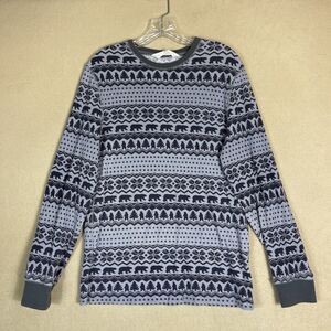 Chubbies Lounge Wear Sweater Mens Large Gray Knit Bear Christmas Winter Pullover